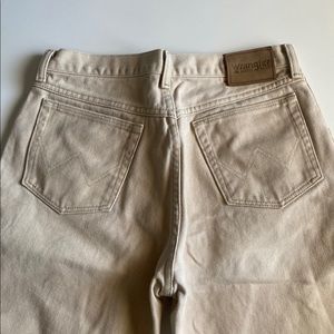 khaki wrangler straight leg jeans